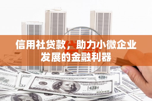 歙县信用社贷款，助力小微企业发展的金融利器